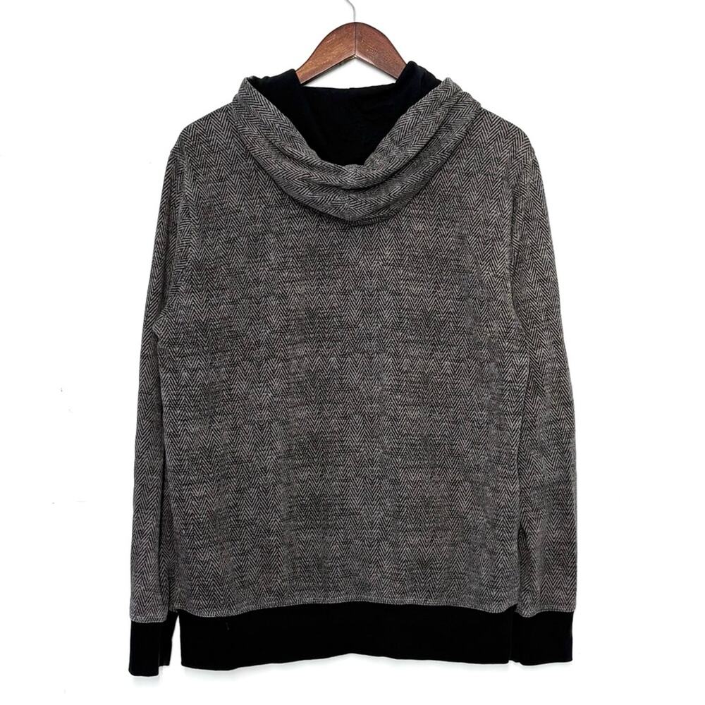 Hurley Full Zip Hoodie Sweatshirt Mens Medium Gray Black Herringbone Skate Surf - Picture 3 of 7